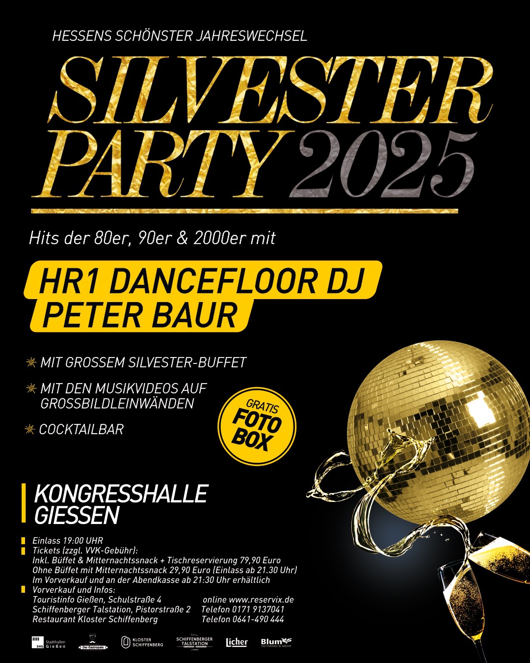 Noch keine Pläne für Silvester? 🎆

Unser Gastronomiepartner @der_gastropate  macht’s euch leicht:
Genießt ein leckeres Silvesterbuffet und feiert anschließend bei der großen Party – alles an einem Ort, in der Kongresshalle Gießen. 🥂✨

🎟️ Tickets gibt’s hier:
https://www.adticket.de/Silvester-Party-2025/Giessen-Kongresshalle/31-12-2025_19-00.html