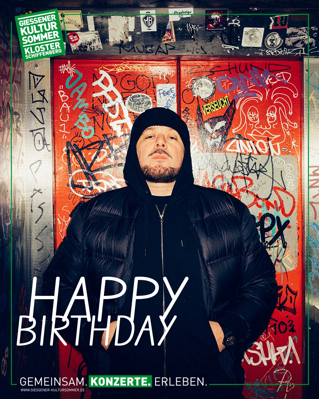 Happy Birthday, Kool Savas! 🎉
Der King hat heute Geburtstag und wir gratulieren herzlich und zählen schon die Tage bis zu seinem Auftritt am 27. August bei uns im Kloster Schiffenberg! 🥳❤️
🎟 Tickets gibt es über unsere Webseite!